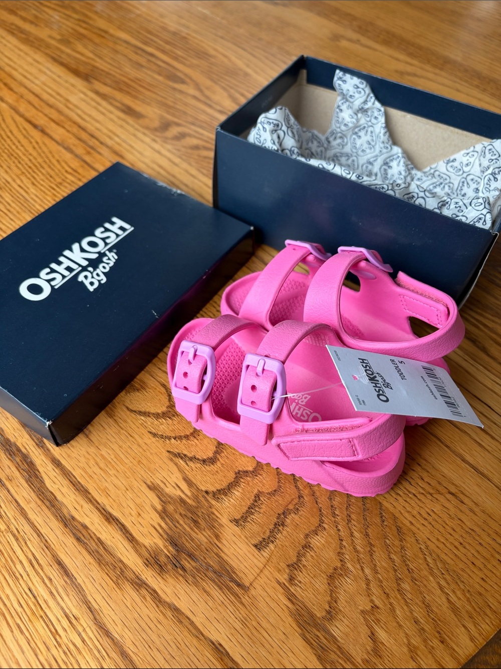 OshKosh B'gosh Rivar Pink Double Buckle Kids Sandals